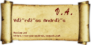 Vöröss András névjegykártya