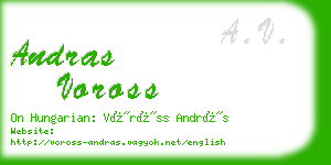 andras voross business card